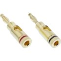 InLine Bana Plug Screw version metal gold plated 1x red 1x black