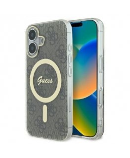Guess GUHMP16MH4STW Case for iPhone 16 Plus 6.7" Brown Hardcase IML 4G MagSafe