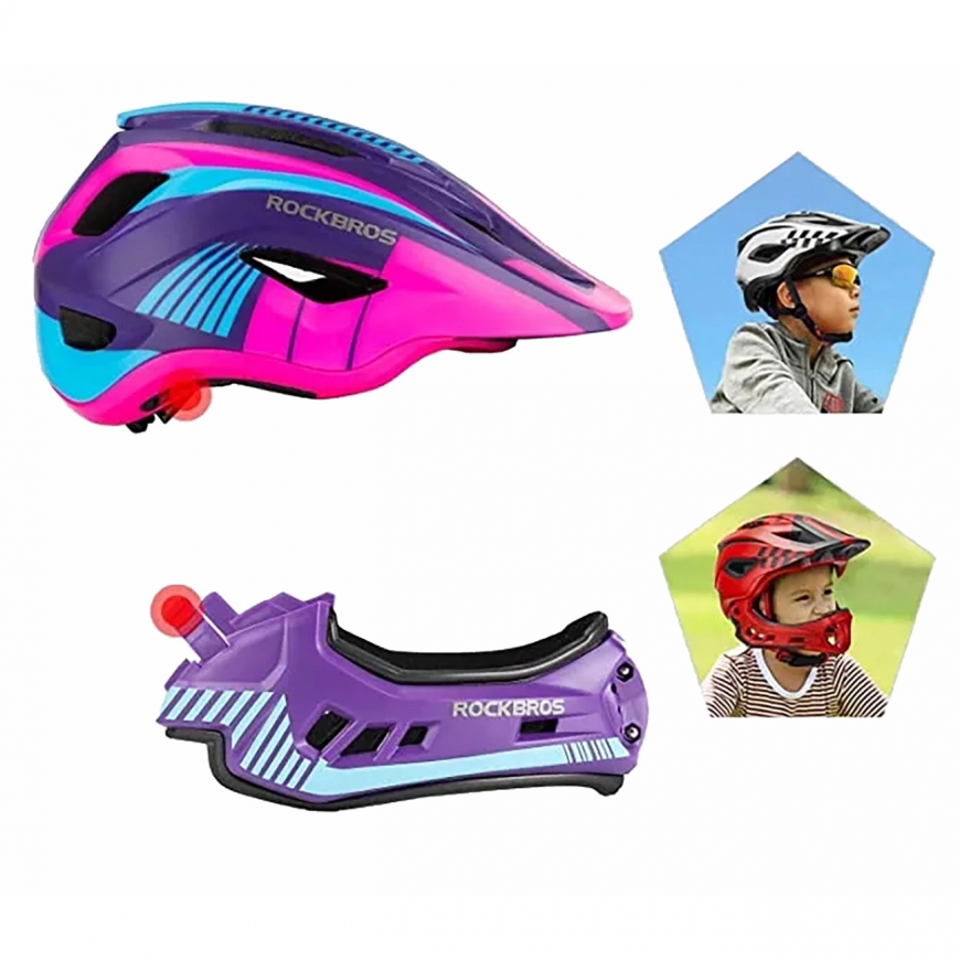 Rockbros TT-32SBPP-S children's bicycle helmet with detachable c – 4