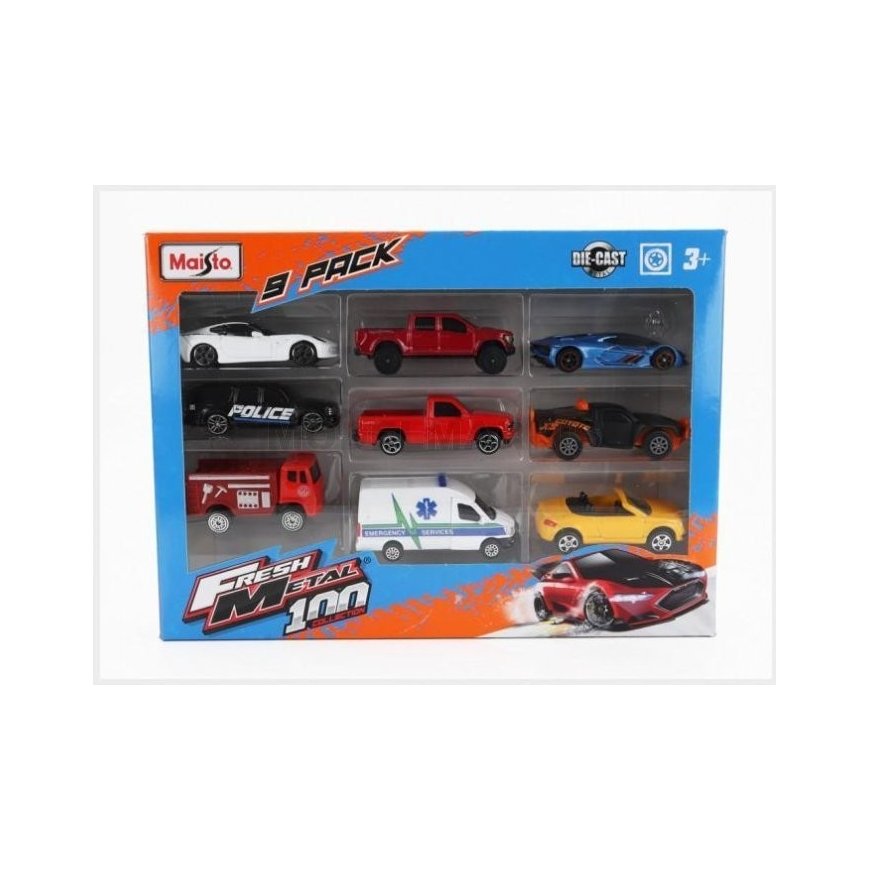 MAISTO DIE CAST auto modeļu komplekts Fresh Metal 3", 9 gab., 11077 – 2