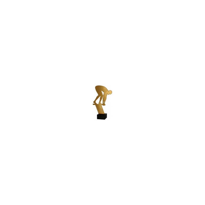 Metal Trophy with Marble Base - Swimming - Diving