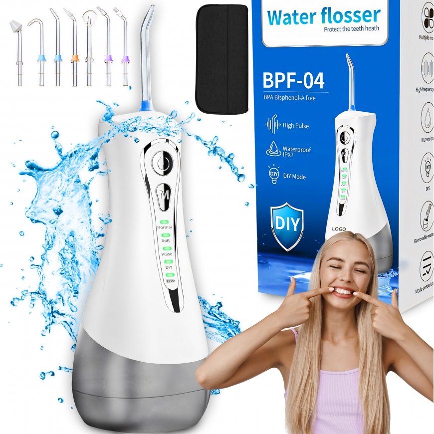 Retoo Dental irrigator, cordless, 4 modes, 7 nozzles, 300 ml - set – 2