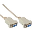 InLine null modem cable DB9 female / female, assembled, grey, 2m InLine null modem cable DB9 female / female, assembled, grey, 2m