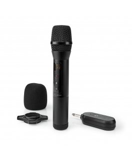 Nedis Microphones Juoda Karaokės mikrofonas
