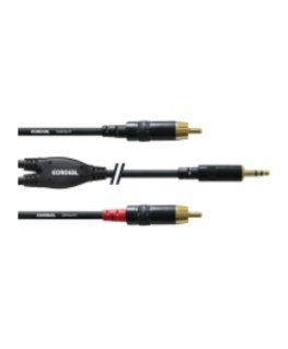 Cordial CFY 1.5 WCC audiokaapeli 1,5 m 2 x RCA 3.5mm musta