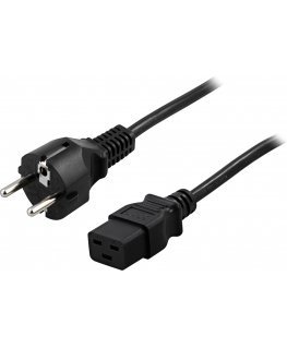 Deltaco DEL-111T elektrības kabelis Melns 5 m CEE7/7 IEC C19