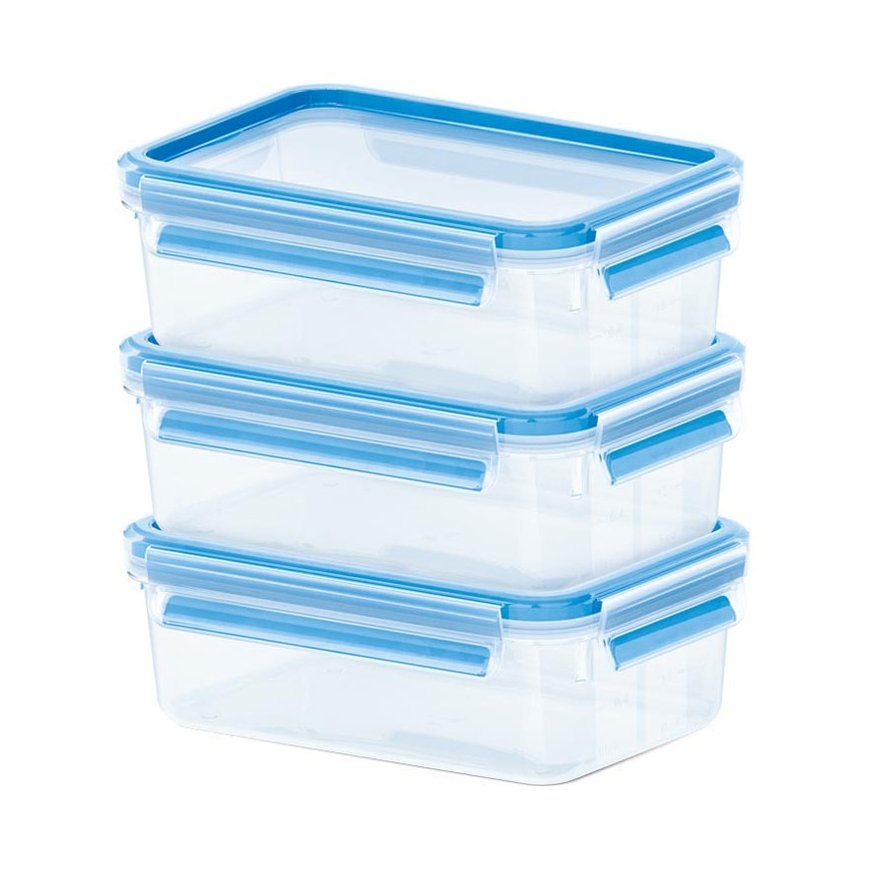 EMSA 508558 food storage container Rectangular Box 1 L Blue, Transparent 3 pc(s) – 2