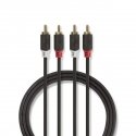 Nedis CABW24200AT30 audio kabelis 3 m 2 x RCA Antracīts Nedis CABW24200AT30 audio kabelis 3 m 2 x RCA Antracīts