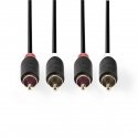 Nedis CABW24200AT30 аудио кабель 3 m 2 x RCA Антрацит Nedis CABW24200AT30 аудио кабель 3 m 2 x RCA Антрацит