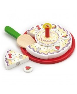 Viga Toys Wooden Cutting Birthday Cake for Kids, VIGA