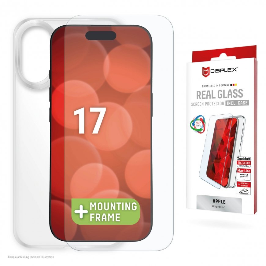 Displex Screen Protector + Case for Apple iPhone 17, Eco Mounting Frame, scratch resistant – 2