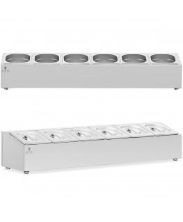Royal Catering Витрина-стенд для продуктов питания 6 x GN 1/6 11,4 л + контейнеры с крышками