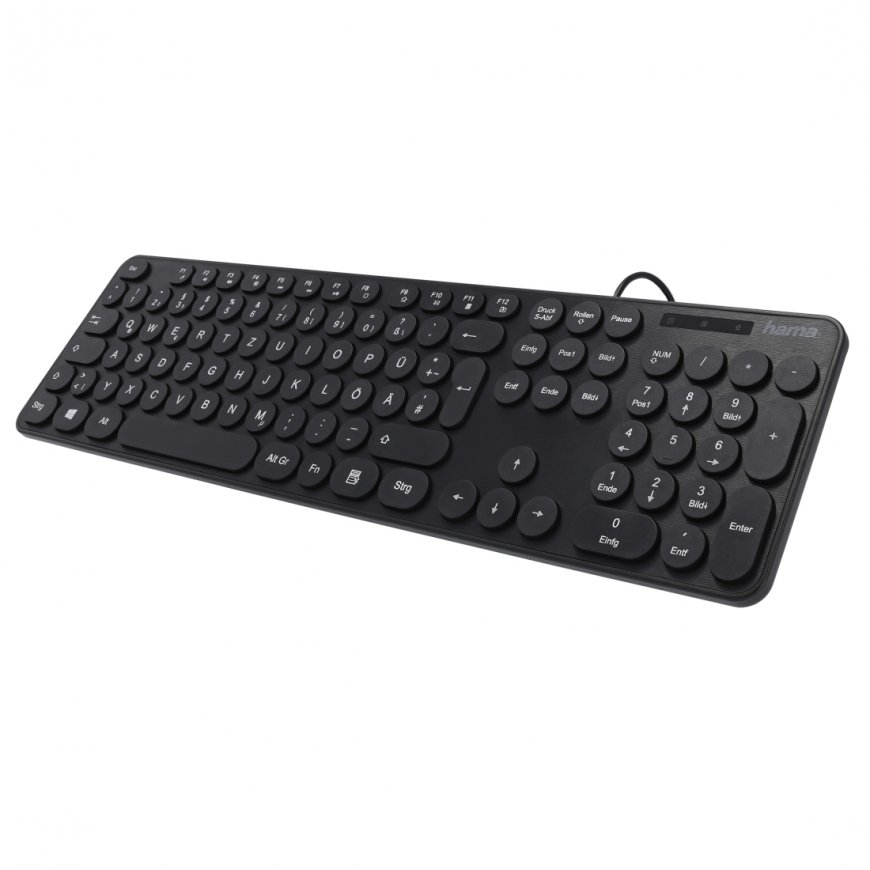 Hama KC-500 klaviatuur Kontor USB QWERTZ Saksa keel Must