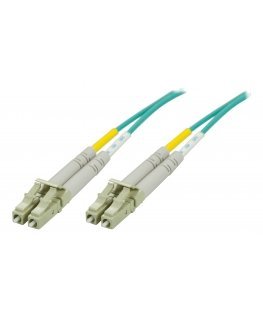 Deltaco OM3 Fiber cable, LC - LC, duplex, multimode, 50/125, 0,5m