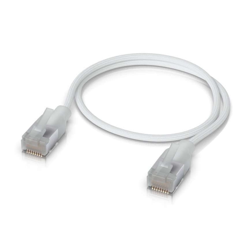 Ubiquiti UACC-Cable-Patch-EL-C6A-0.3M-W networking cable Translucent, White Cat6a – 2