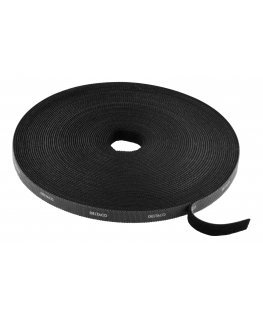 Deltaco CM1015S стяжка для кабелей Hook & loop cable tie Липучка Черный 1 шт
