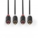Nedis CABW24200AT20 audiokaapeli 2 m 2 x RCA Antrasiitti Nedis CABW24200AT20 audiokaapeli 2 m 2 x RCA Antrasiitti