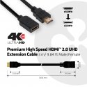 CLUB3D High Speed HDMI™ 2.0 4K60Hz Extension Cable 3m/ 9.8ft Male/Female