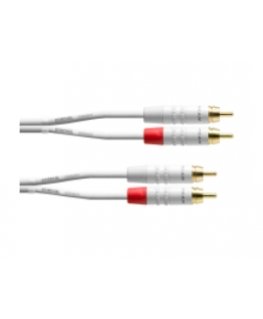Cordial CFU 0.9 CC-SNOW audio kabelis 0,9 m 2 x RCA Balts