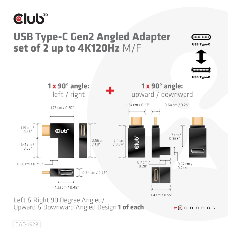 CLUB3D CAC-1528 гендерный адаптер USB C – 4