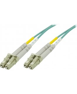 Deltaco OM3 Fiber cable, LC - LC, duplex, multimode, 50/125, 1m