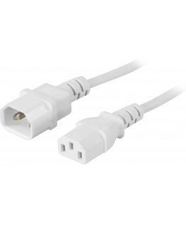 Deltaco DEL-112V elektrības kabelis Balts 1 m C14 uzmava IEC C13