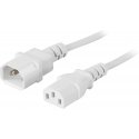 Deltaco DEL-112V кабель питания Белый 1 m Разъем C14 IEC C13