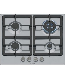 Bosch Serie 4 PGH6B5K90 viryklė Nerūdijančiojo plieno Įmontuoti 60 cm Dujinė 4 zone(s)