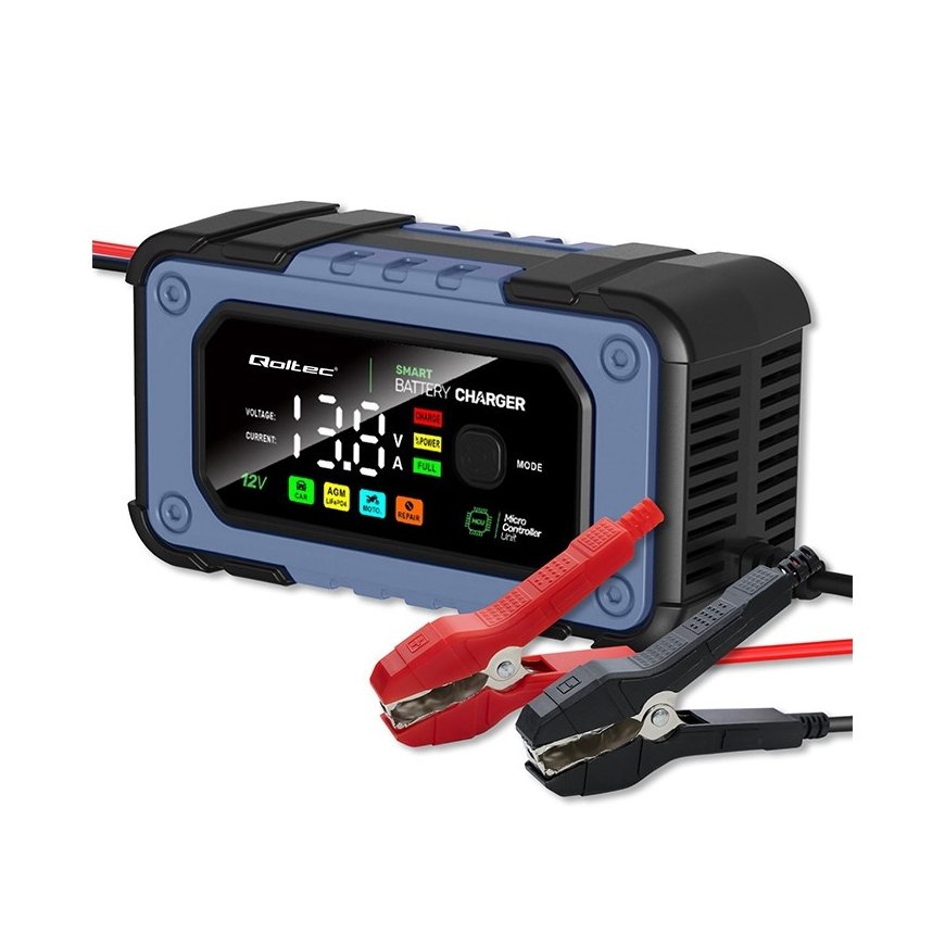 Qoltec Inteliģents mikroprocesoru lādētājs 12V 24V