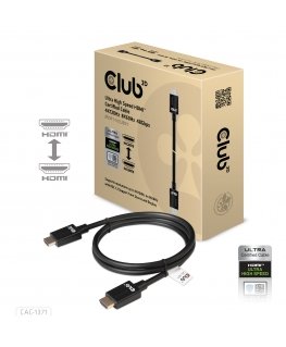 CLUB3D Ultra High Speed HDMI 4K120Hz, 8K60Hz Certified Cable 48Gbps M/M 1 m/3.28 ft
