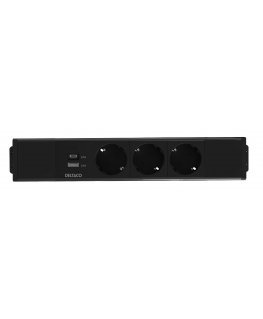 Deltaco GT-1203 pistikupesa AC + USB A + USB C Must