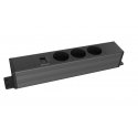Deltaco OFFICE Under-desk Outlet,3 outlets,1x21W A+C USB,GST18 caps