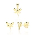 JVD Playful gold-plated jewelry set Dragonflies SVLS0123SJ6GO00 (pendant, earrings)