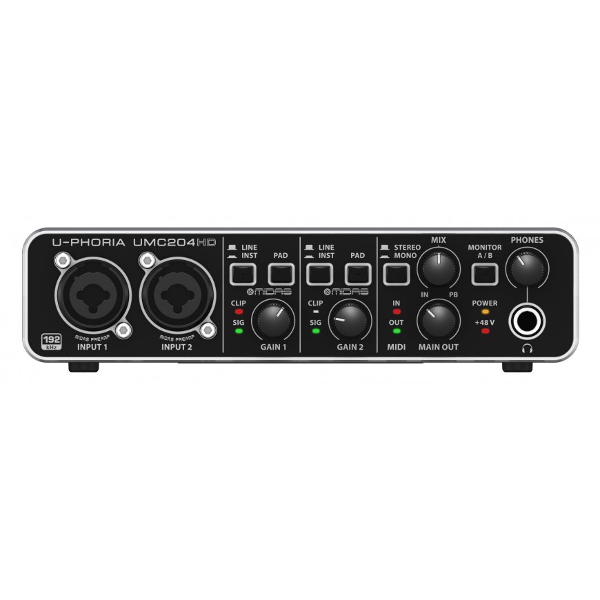 Behringer UMC204HD papildus mūzikas iekārta