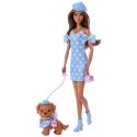 Barbie Twinning Looks Fashion Doll with Pet Dog, Matching Blue Clothes & Accessories, Brunette Barbie Twinning Looks Fashion Doll with Pet Dog, Matching Blue Clothes & Accessories, Brunette
