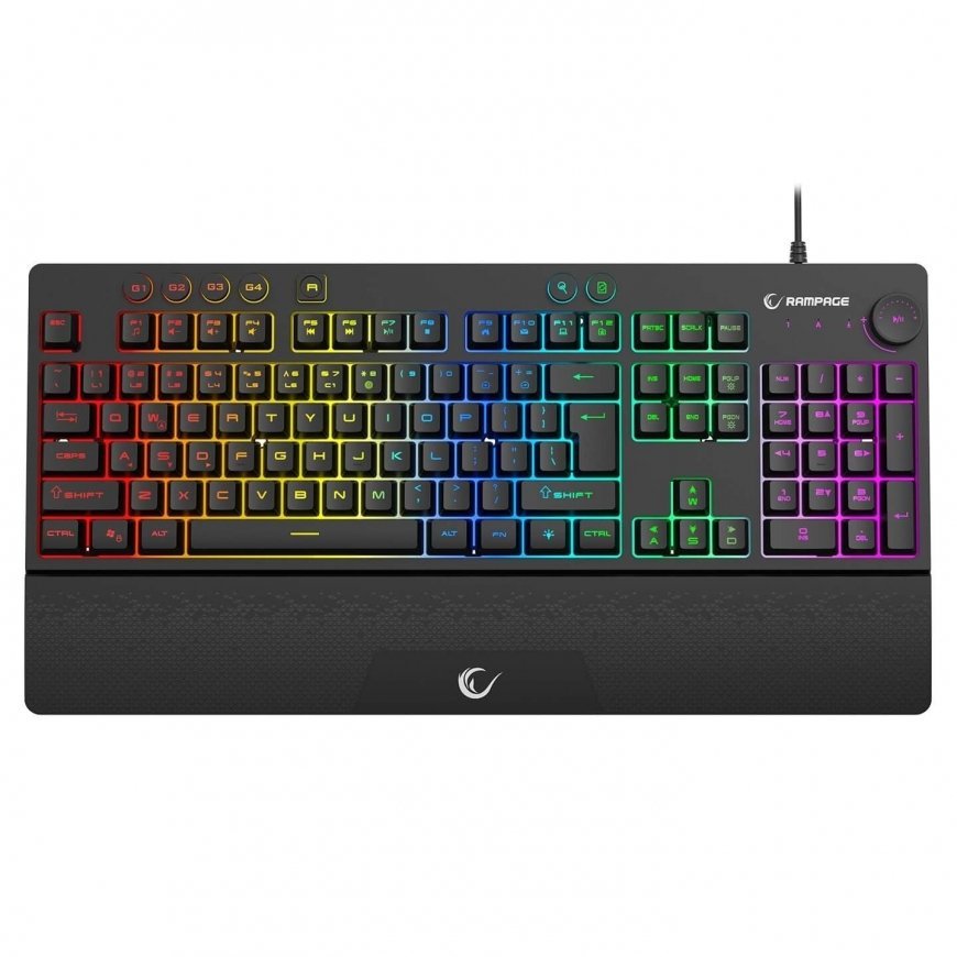 Rampage Klaviatuur mängudeks koos toetusega Simula RGB Makro must