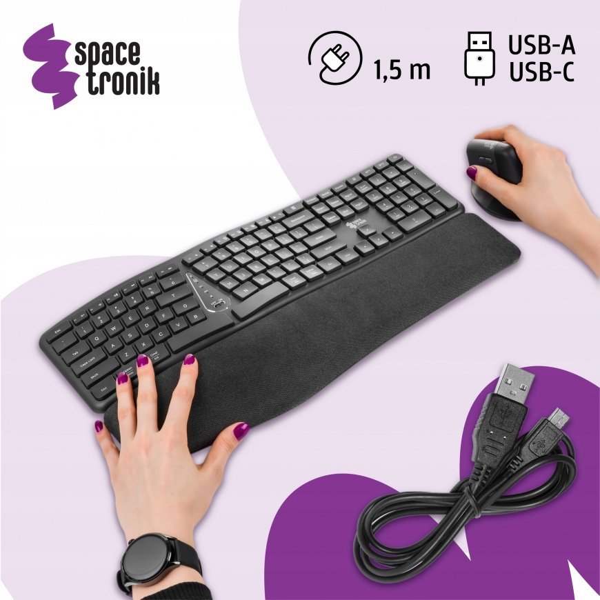 Spacetronik EZZY 01K contour ergonomic keyboard – 2