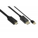 Alcasa HDMI-DP020 videokaabliadapter 2 m HDMI tüüp A (Standard) DisplayPort Must Alcasa HDMI-DP020 videokaabliadapter 2 m HDMI tüüp A (Standard) DisplayPort Must