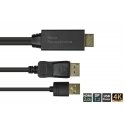 Alcasa HDMI-DP020 video kabeļu aksesuārs 2 m HDMI Type A (Standard) DisplayPort Melns Alcasa HDMI-DP020 video kabeļu aksesuārs 2 m HDMI Type A (Standard) DisplayPort Melns