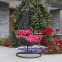 Home4You Kabantis chair COCO with cushions, 95x95xH195cm, frame: steel, color: dark gray, seating area: plastic rattan.