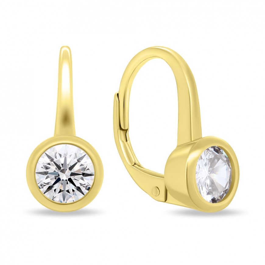 Brilio Silver Brilio Silver Delicate Gold-Plated Earrings with Zirconia EA129Y