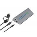 Conceptronic HUBBIES18G sąsajos šakotuvas USB 3.2 Gen 1 (3.1 Gen 1) Type-B 5000 Mbit/ai Pilka Conceptronic HUBBIES18G sąsajos šakotuvas USB 3.2 Gen 1 (3.1 Gen 1) Type-B 5000 Mbit/ai Pilka