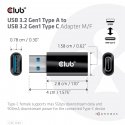 CLUB3D CAC-1525 kaapelin sukupuolenvaihtaja USB A USB TYPE C musta