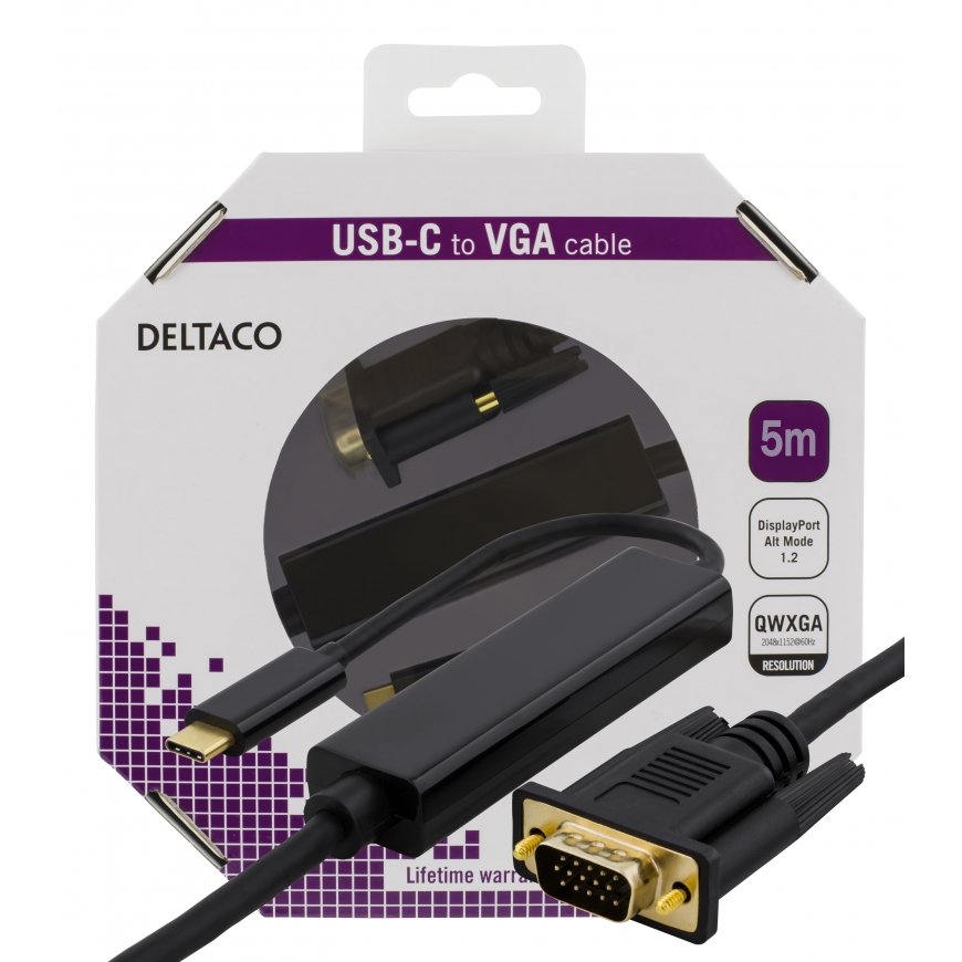 Deltaco USBC-1089-K video kabeļu aksesuārs 5