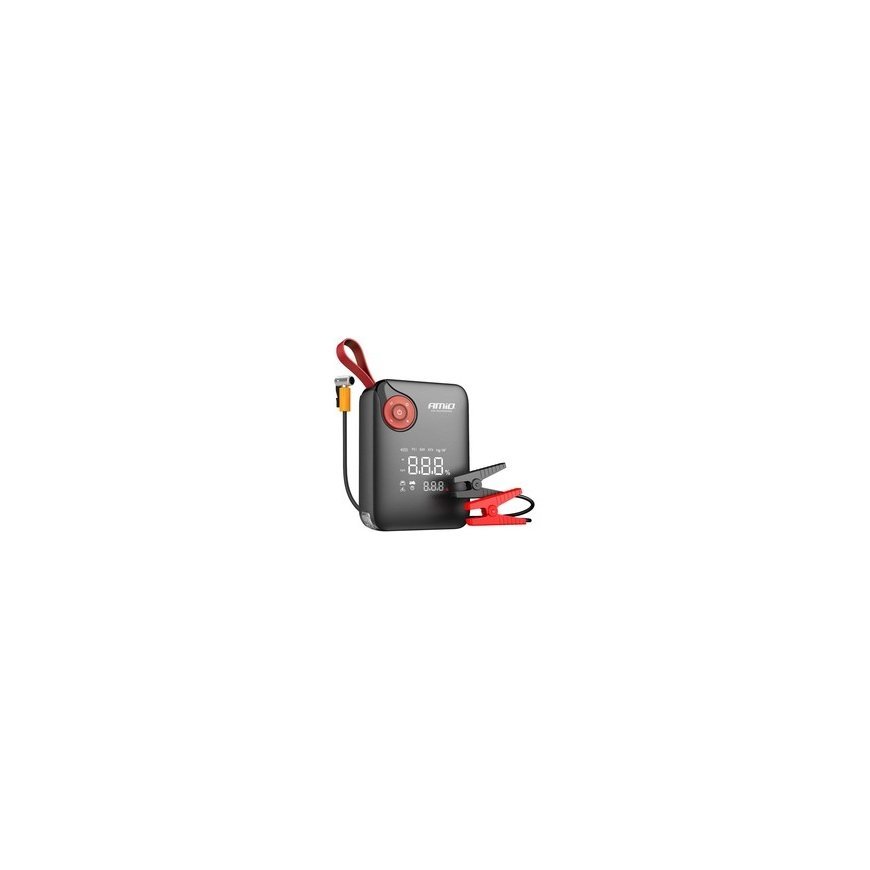 3-in-1 Portable Jump Starter with LED Flashlight 12V 12Ah 1600A amio-04678 – 2