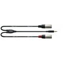 Cordial CFY 3 WMM-LONG audiokaapeli 3 m 3.5mm 2 x XLR (3-pin) musta, Hopea Cordial CFY 3 WMM-LONG audiokaapeli 3 m 3.5mm 2 x XLR (3-pin) musta, Hopea