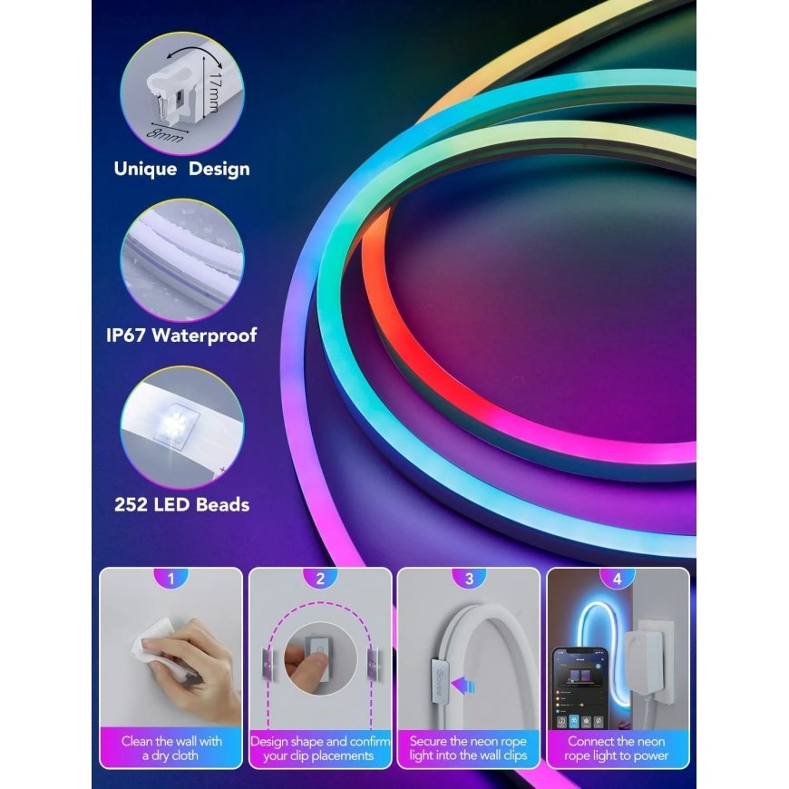 Govee H61A1 volframlintlamp Universaalne ribavalgusti LED 2000 mm – 2