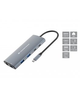 Conceptronic DONN06G док-станция для ноутбука Проводная USB 3.2 Gen 1 (3.1 Gen 1) Type-C Серый