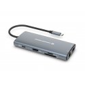 Conceptronic DONN06G knyginių kompiuterių dokas / jungčių replikatorius Vielinis USB 3.2 Gen 1 (3.1 Conceptronic DONN06G knyginių kompiuterių dokas / jungčių replikatorius Vielinis USB 3.2 Gen 1 (3.1