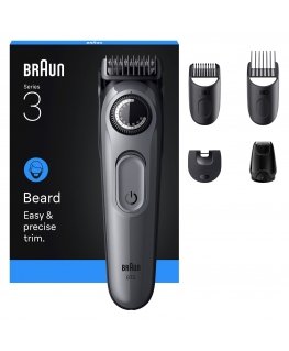 Braun BeardTrimmer 3 BT3560 partatrimmeri Akku 40 2 cm musta, Harmaa
